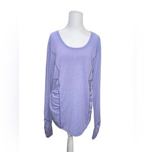 Athleta Women’s Blue Long Sleeve Activewear Ruched Top w/ Thumbholes Size Large